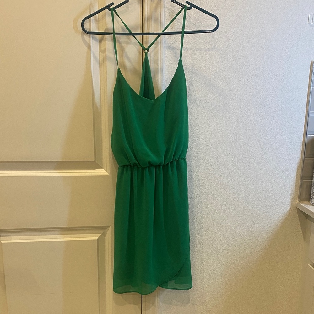 A. Byer Emerald Green Strappy Mini Dress